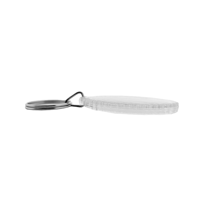 Ribbed oval photo keychain
