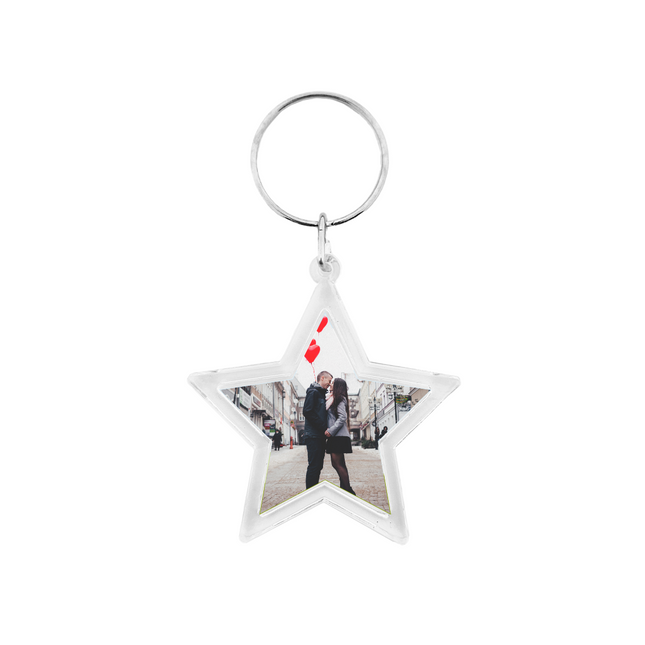 Star-shaped photo keychain