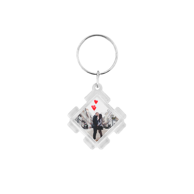 Puzzle piece photo keychain