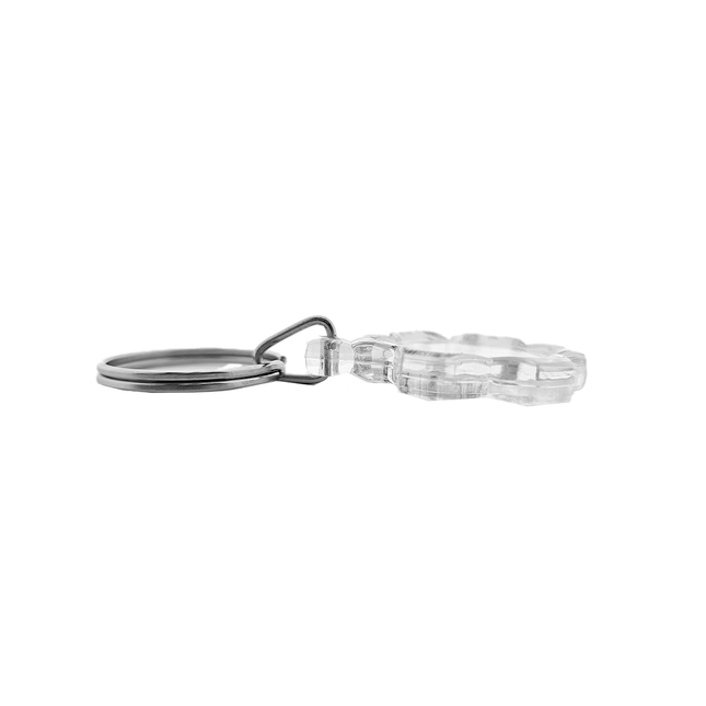 Flower-shaped photo keychain