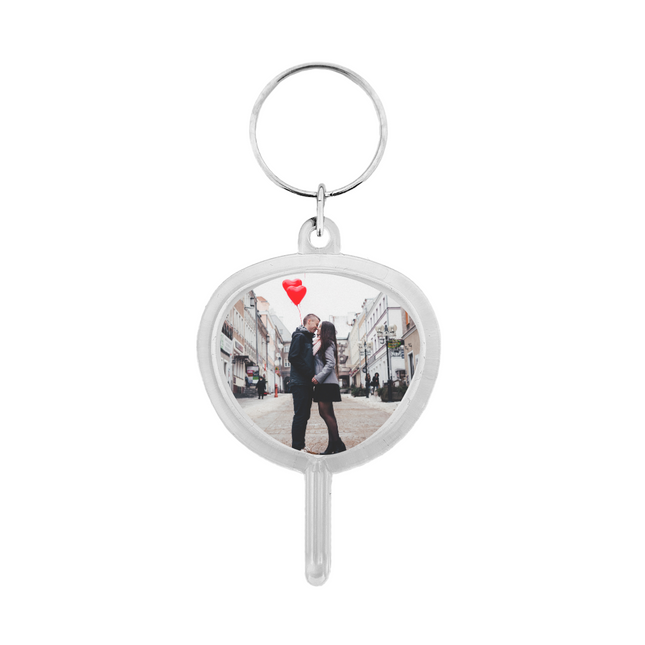 Lollipop-shaped photo keychain