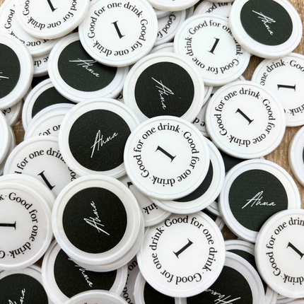 Custom printed plastic tokens Ø29mm – 100 pcs