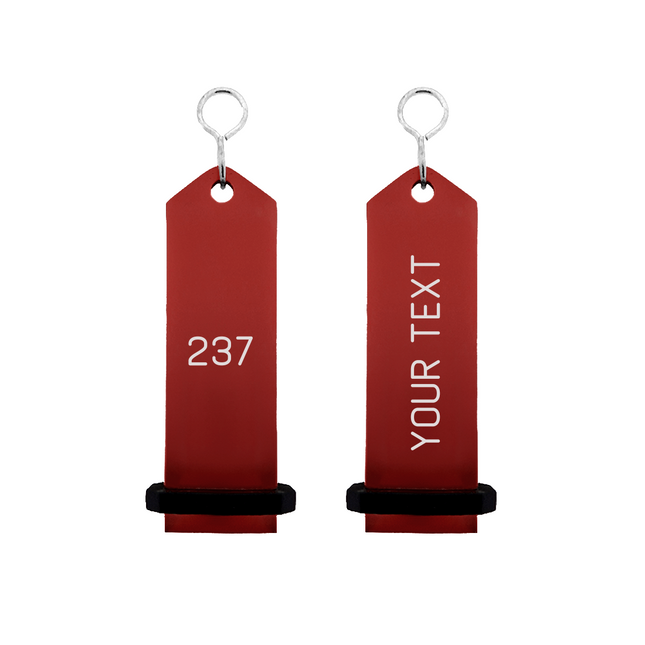 Bumerang red hotel keychain engraved – 1 pc