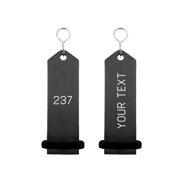 Bumerang black hotel keychain engraved – 1 pc