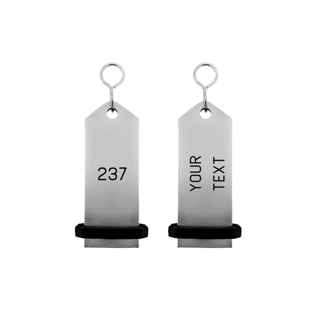 Midi Bumerang silver hotel keychain engraved – 1 pc