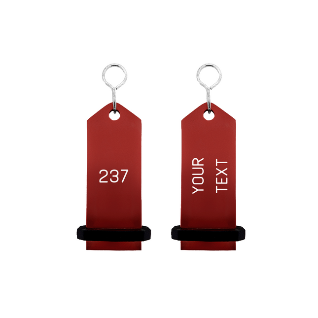 Midi Bumerang red hotel keychain engraved – 1 pc