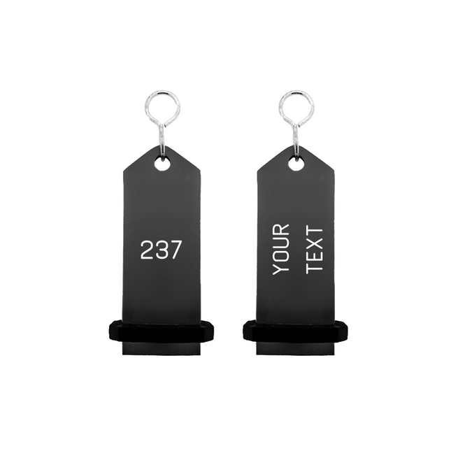 Midi Bumerang black hotel keychain engraved – 1 pc