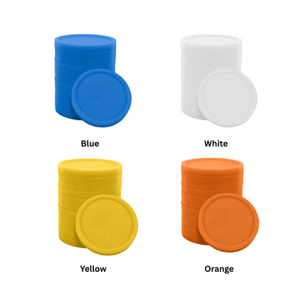 Blank plastic tokens Ø24mm – 100 pcs