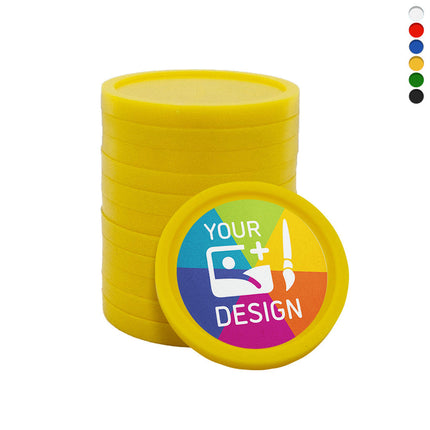 Custom printed plastic tokens Ø23mm – 100 pcs