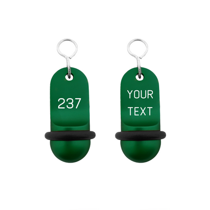 Mini Classic green hotel keychain engraved – 1 pc
