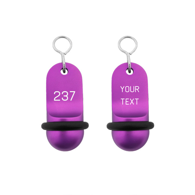 Mini Classic purple hotel keychain engraved – 1 pc