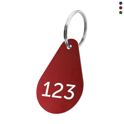 Aluminum key tag 29x45mm with number - 1 pc
