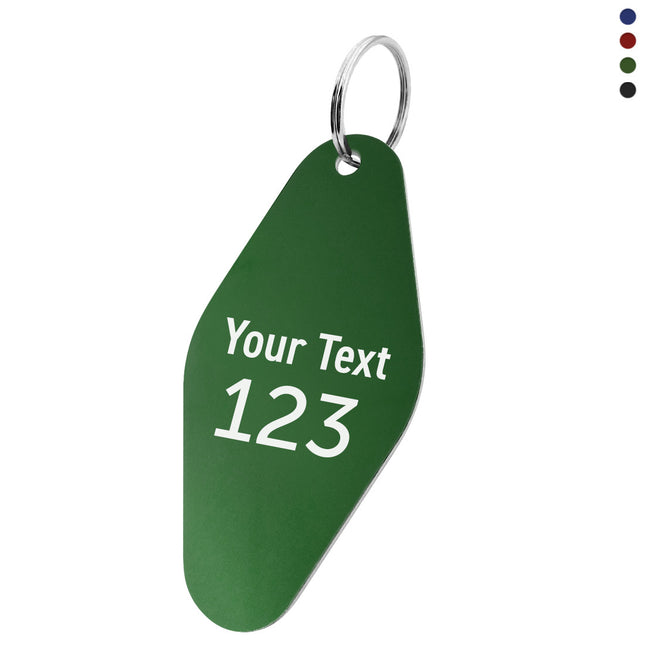Aluminum key tag 44x88.5mm with text and number - 1 pc