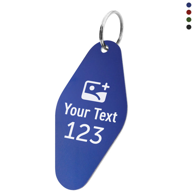 Aluminum key tag 44x88.5mm with text, logo and number - 1 pc
