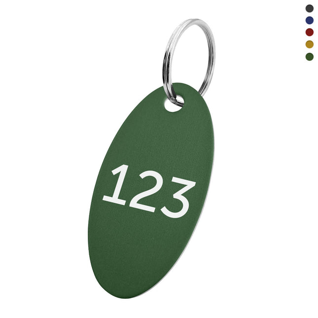Aluminum key tag 25x50mm with number - 1 pc