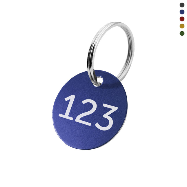 Aluminum key tag with number - 1 pc
