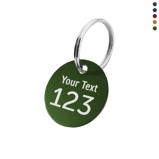 Aluminum key tag with text and number  - 1 pc