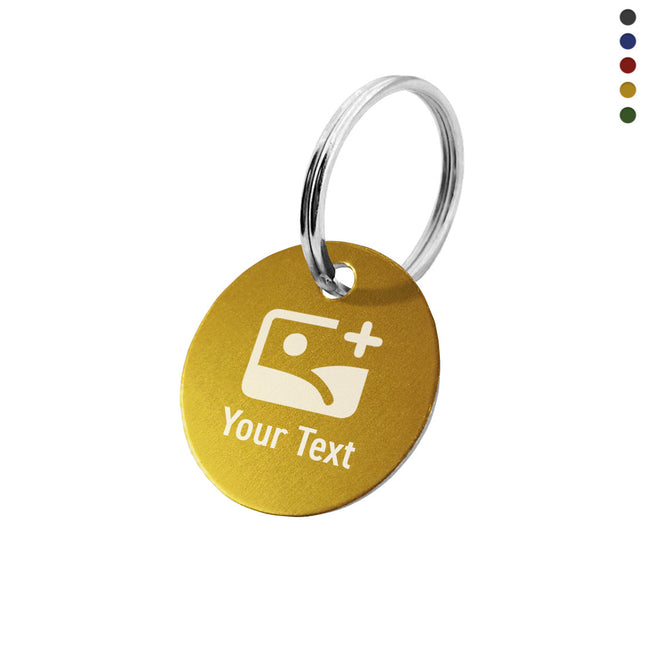 Aluminum key tag with text and logo  - 1 pc