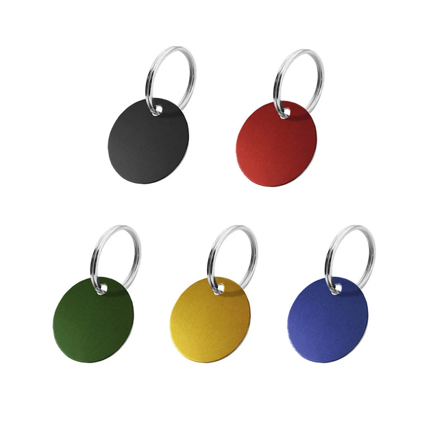 Aluminum key tag with number and text and logo double-sided  - 1 pc