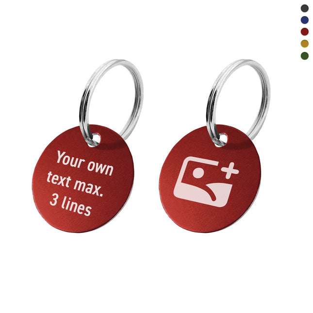 Aluminum key tag with text and logo double-sided  - 1 pc