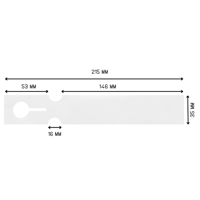 Loop lock labels white HDPE 215x35mm