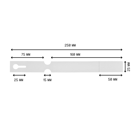 Loop lock labels white HDPE 250x25mm