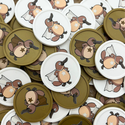 Custom printed plastic tokens Ø29mm – 100 pcs