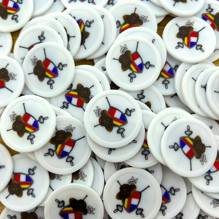 Custom plastic tokens Ø28 mm white - 100 pcs