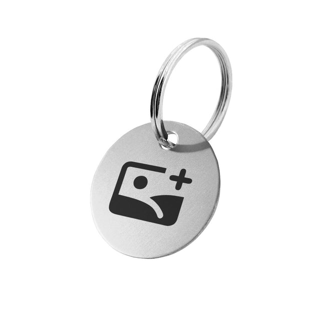 Silver aluminum key tag with logo - 1 pc
