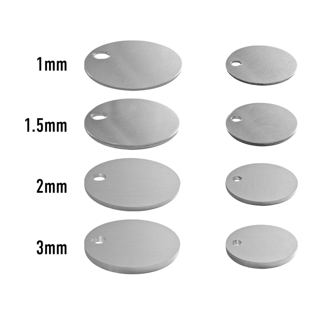 Silver aluminum key tag with number and text and logo double-sided  - 1 pc
