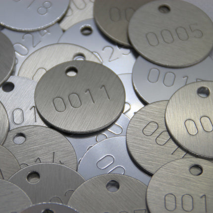 Aluminum key tag with impressed number - 1 pc