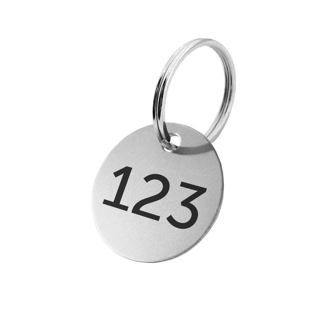 Silver aluminum key tag with numbers - 1 pc