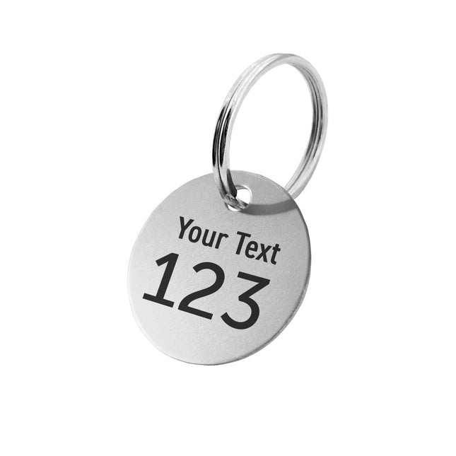Aluminum key tag with text and number - 1 pc