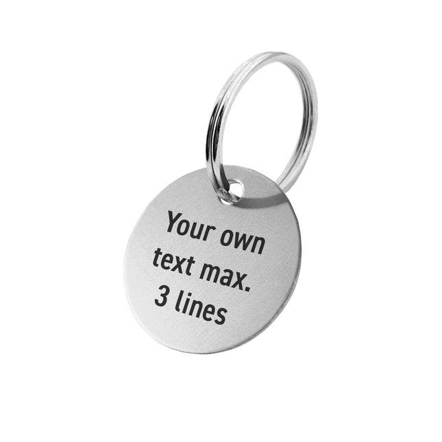 Silver aluminum key tag with text - 1 pc