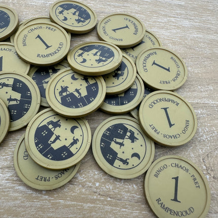 Custom printed plastic tokens Ø29mm – 100 pcs