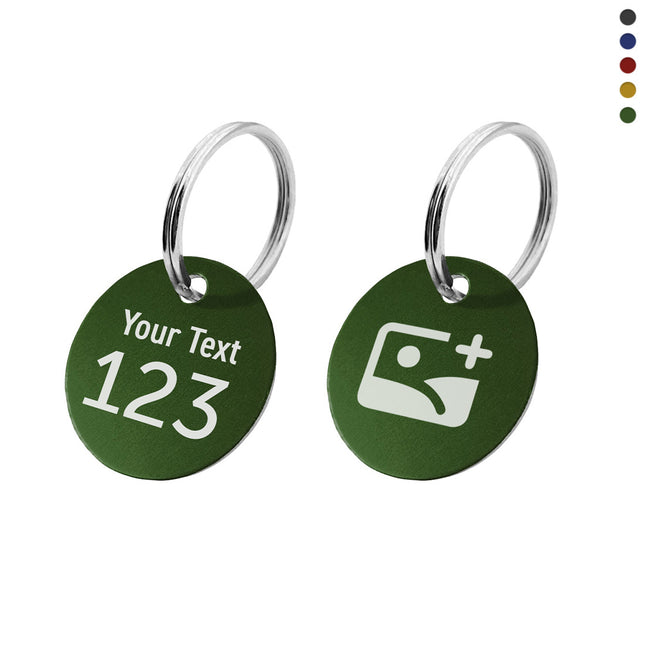 Aluminum key tag with number and text and logo double-sided  - 1 pc