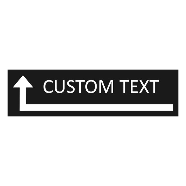 Arrow left and text black door sign 165x45mm - 1 pc
