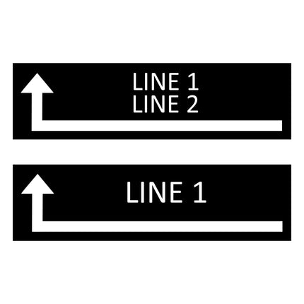 Arrow left and text black door sign 165x45mm - 1 pc