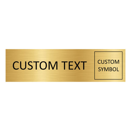 Custom text and symbol gold door sign 165x45mm - 1 pc