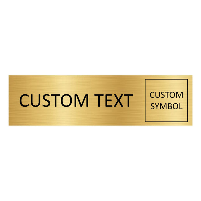 Custom text and symbol gold door sign 165x45mm - 1 pc