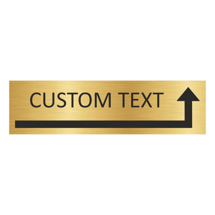 Custom text right corner  gold door sign 165x45mm - 1 pc