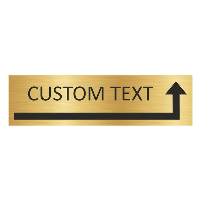 Custom text right corner  gold door sign 165x45mm - 1 pc