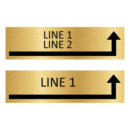 Custom text right corner  gold door sign 165x45mm - 1 pc