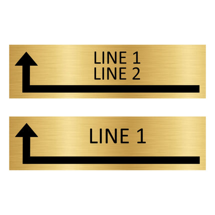 Custom text left corner  gold door sign 165x45mm - 1 pc