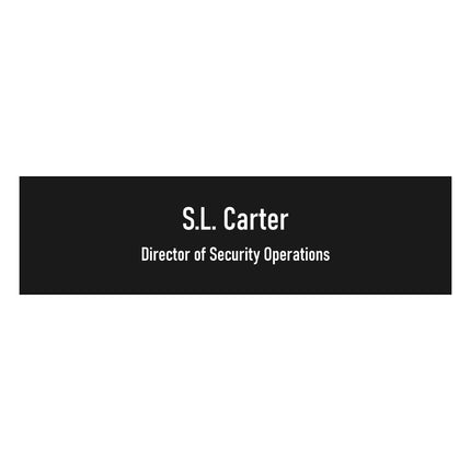 Custom name and title black door sign 165x45mm - 1 pc