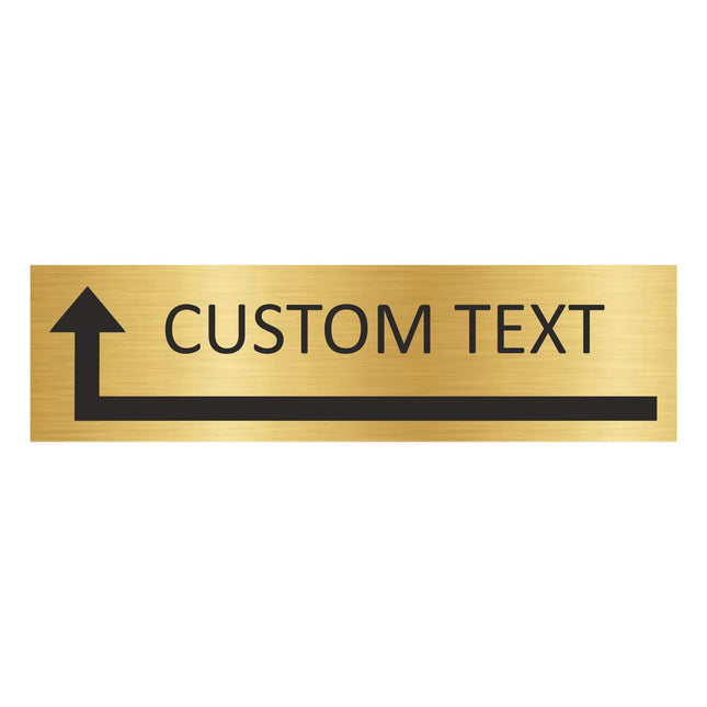 Custom text left corner  gold door sign 165x45mm - 1 pc