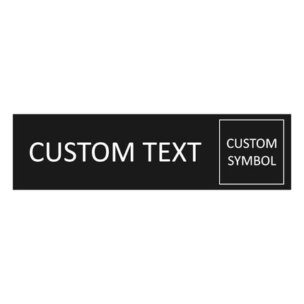 Custom text and symbol black door sign 165x45mm - 1 pc