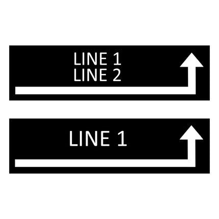 Arrow right and text black door sign 165x45mm - 1 pc