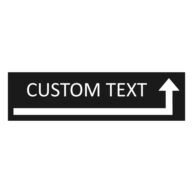 Arrow right and text black door sign 165x45mm - 1 pc