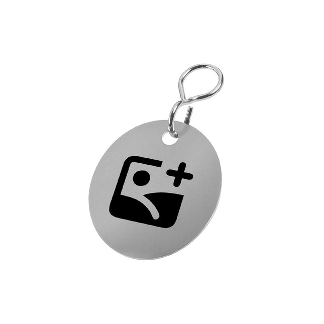 Stainless steel key tag with logo - 1 pc